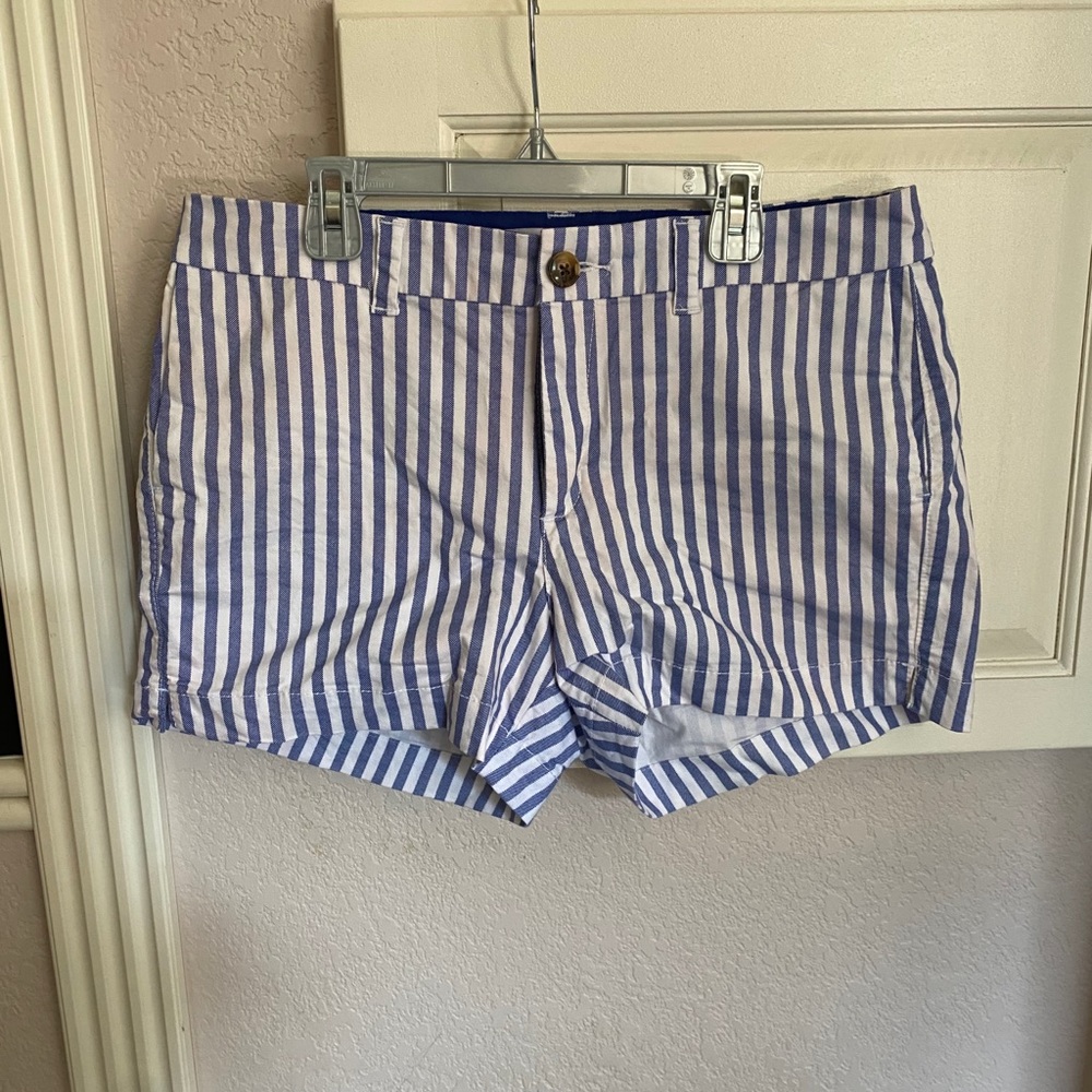 Blue striped shorts